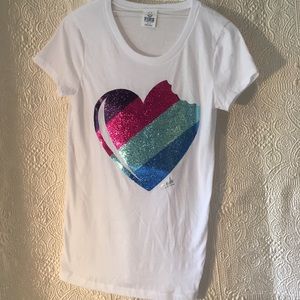 Victoria’s Secret Pink Glitter Heart Tee, M